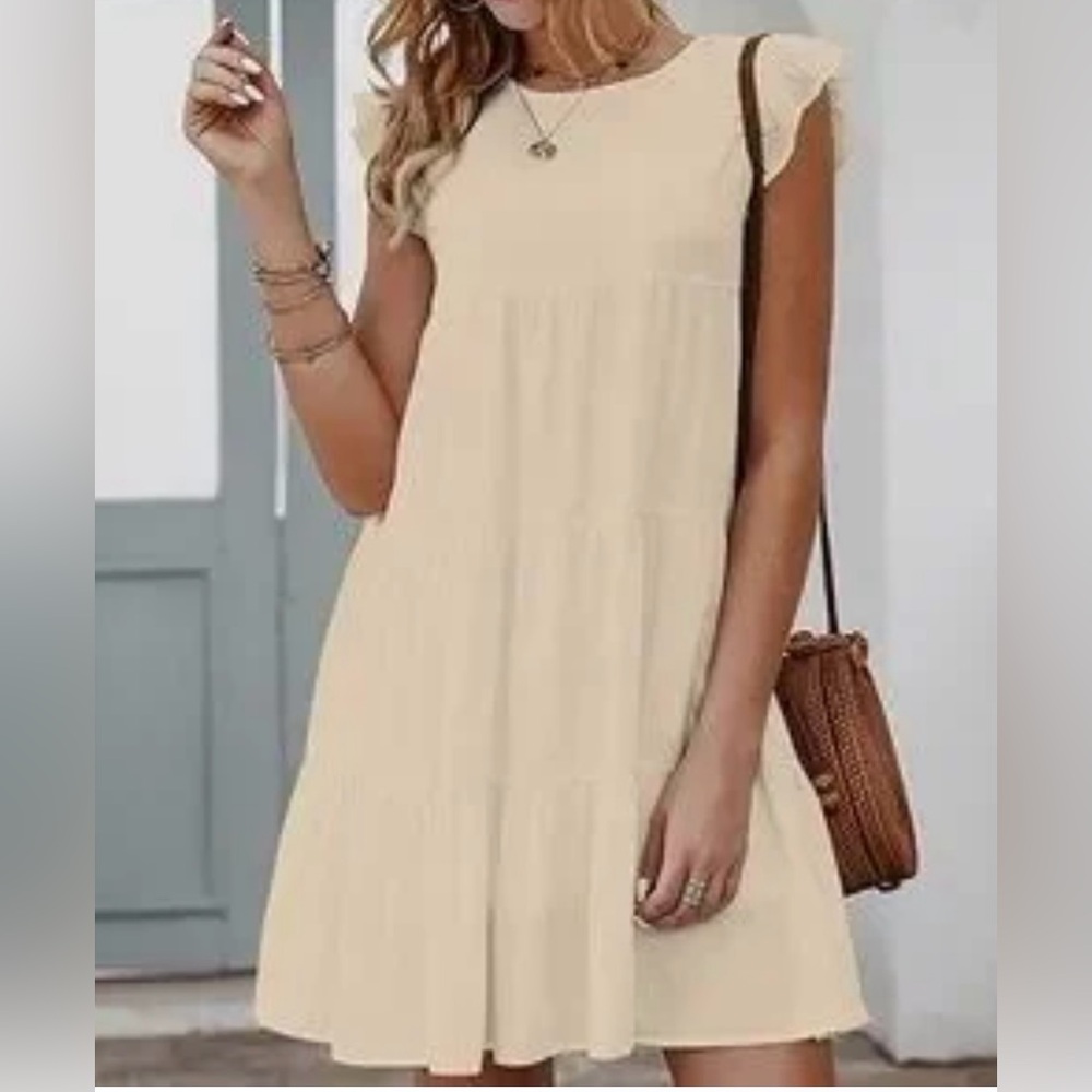 Chic Cream Ruffle Dress